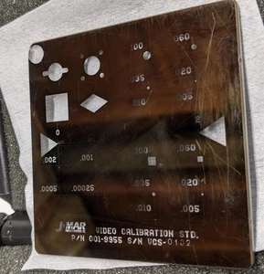 J-MAR Video Calibration Standard 3in x 3in Chrome-on-Glass P/N 001-9955 - Picture 1 of 9