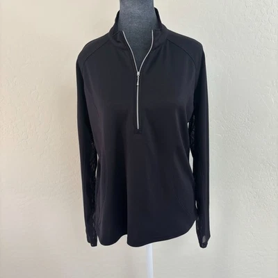Pullover Pebble Beach para mujer manga larga 1/4 cremallera - negro - talla L Foto 1 de 4