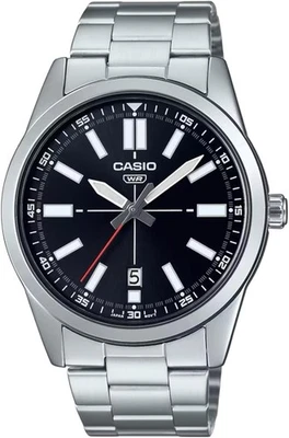 CASIO MTP-VD02D-1EUDF OROLOGIO UOMO NERO ACCIAIO DATA 41mm SOTTOCOSTO - Immagine 1 di 4