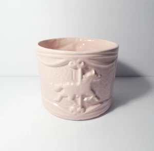 Maceta de colección McCoy cerámica rosa carrusel motivo caballo 4,25" alto #751 EE. UU. - Imagen 1 de 13