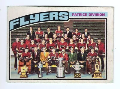 1976-77 OPC Philadelphia Flyers Team Checklist Card #144 Unmarked Stanley Cup - Image 1 of 2