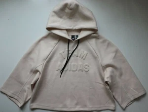 ADIDAS ORIGINALS SPORTSWEAR TEAM CROPPED PULLOVER HOODIE TOP - WOMEN ALL SIZES - Picture 1 of 12