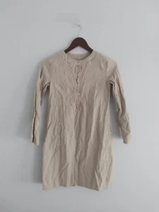 Women's Long Sleeve Pop Over Tunic Top Khaki Pockets Buttons SZ M Casual Travel - Picture 1 of 8