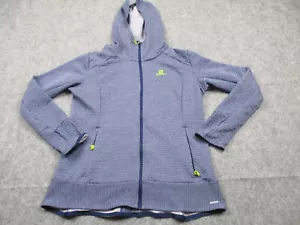 Salomon Jacket Womens Large Blue Full Zip Outdoors Hooded Stretch - Picture 1 of 9