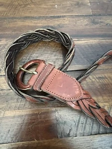 Vintage Coach Leather Braided Belt 8520 Medium Made In Turkey - Picture 1 of 8