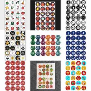 Labels until Stickers Sleeps 24 Christmas -1 Countdown Calendar 24 X Advent - Picture 1 of 22