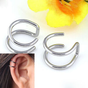 Unisex Stainless Steel Hoop Ear Ring Stud Earrings Mens Women Jewelry Punk Gift
