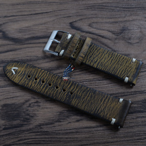 Vintage Distressed Leather Men's Wrist Watch Band Replace Strap 18/20/22/24mm