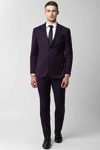 Mens Suits Sets 2 Pcs Slim Fit Coats Tuxedos Groom Groomsman Formal Work Casual - Picture 1 of 5