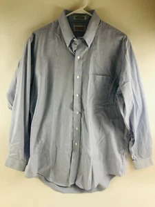 Roundtree & Yorke Dillard's Dress Shirt Men's Size 16.5-35 Blue Button Up - Picture 1 of 6