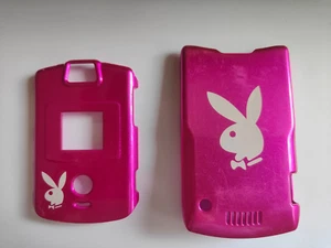 Motorola V3 Metallic Pink Front and back cover case - Playboy design - Zdjęcie 1 z 1