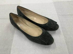 Daniela Fargion Sage Suede Square Buckle Flat Ballerina Shoes - 7 - Picture 1 of 5