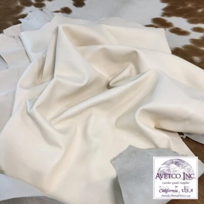 Avetco Economy Lamb Sheep Nappa Soft Leather hide skin 2 oz OFF WHITE - Image 1 of 4