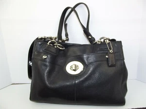 Bolso bandolera de hombro COACH Penelope cuero guijarros negro F16531 - Imagen 1 de 11