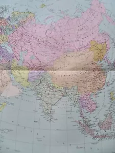 Asia China Rusia India Japón Persia Arabia Corea 1936 mapa político italiano - Imagen 1 de 4