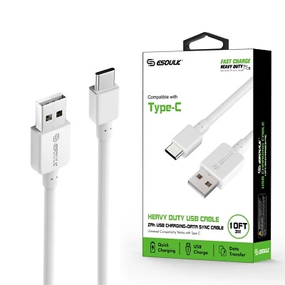 Esoulk - Cable de carga cargador USB a tipo C de 10 pies para Samsung S21/S21 Ultra Foto 1 de 2