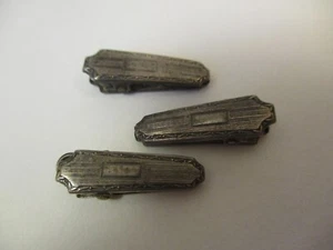 Set 3 Vintage Sterling Silver Small Alligator Spring Clips Pinstripe Etched 3/4" - Picture 1 of 7
