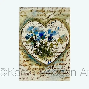 ACEO ATC Original Watercolor Mixed Media Painting Floral Art Flowers - Picture 1 of 2
