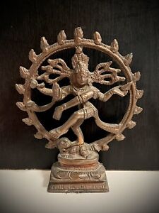 Dancing Shiva Nataraja Statue 5.5" Tall Copper Brass Alloy Vintage