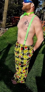 New W/ Tags XL Grinch Lime Green / Black Fleece Pajama Christmas Lounge Pants - Picture 1 of 8