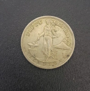 WW2 1944S Philippines 50 Cent Coin SILVER - Bild 1 von 3