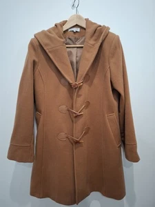 Creswick Wool Hooded Duffel Coat - Camel Colour - Size 14 - Picture 1 of 5