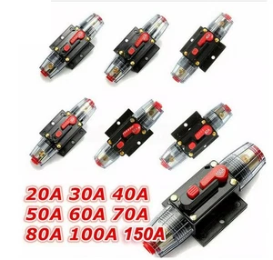 Auto Car Circuit Breaker Switch Safety Current Protector Fuse 20A-150A 12V/24V - Picture 1 of 14