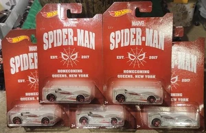 17 Hot Wheels (Chase) Marvel SPIDER-MAN Homecoming SCOOPA Di FUEGO Gray Lot Of 5 - Picture 1 of 6
