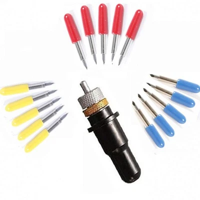 15pcs 30/45/60 Degree Roland Vinyl Cutter Cutting Plotter Blade with Blade Ho... - Image 1 of 4