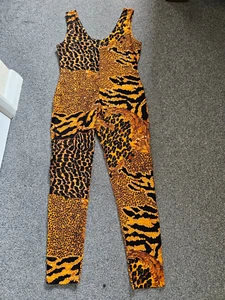 Sequinned Animal Print, Sleeveless, Stretch Bodycon, Crop Jumpsuit - Size S/M - Picture 1 of 5