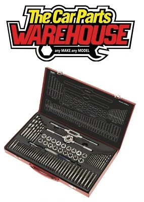 Conjunto de torneiras e matrizes Sealey AK3076 76 peças matrizes divididas métricas finas/grossas em estojo de metal - Imagem 1 de 2