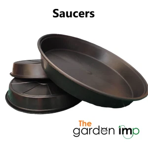 Kunststoff Pflanztopf Untertassen rund Wasserschale tief stark Schale Tablett Reservoir schwarz - Bild 1 von 10