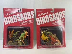 Lot of 2 - Boley 12 Pack Educational Dinosaur Toys Kids Mini Toy - Vintage - NEW - Picture 1 of 7