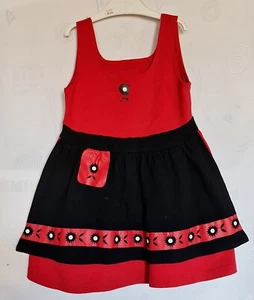 DRESS VINTAGE THE TINY TRACHT OKTOBERFEST DIRNDL TYROL RED GIRL SIZE:US4/EU 104 - Picture 1 of 6