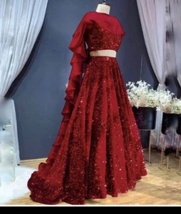 DESIGNER LEHENGA CHOLI LENGHA INDISCHE BOLLYWOOD HOCHZEIT PARTY PAKISTANISCHE KLEIDUNG - Bild 1 von 2