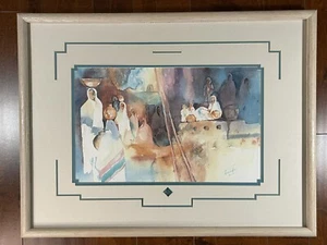 Cleo Teissedre Southwestern Indianerinnen Aquarell signiert gerahmt - Bild 1 von 15