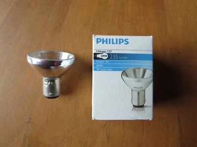 PHILIPS ALULINA LÁMPARA HALÓGENA REFLECTOR TRANSPARENTE B15d 12V 20W 18º 6434 GBE BA15d 38mm - Imagen 1 de 4