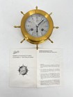 * SCHATZ GLASENUHR MINIATUR 8 DAY 7 JEWEL SHIPS BELL UHR WANDUHR MESSING