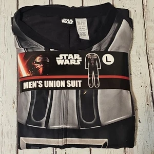 Men's DARTH VADER Union Jumpsuit sz L Pajamas STAR WARS Union Suit Costume NWT - Picture 1 of 7
