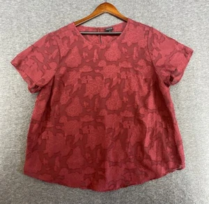 Torrid Plus Size 2 Women’s Top Maroon Short Sleeve Sheer Blouse Shirt - Picture 1 of 15