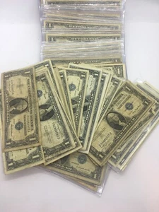 1935-1957 One Dollar Note $1 Silver Certificate Bill Blue US - Picture 1 of 1