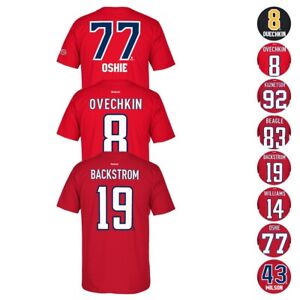 Washington Capitals NHL Reebok Player Name & Number Premier Jersey T-Shirt Men's