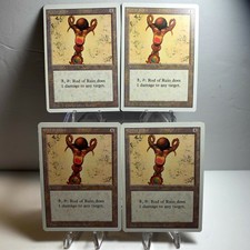 Rod of Ruin Playset Lot x4 Magic The Gathering Revised Edition MTG HP 1994