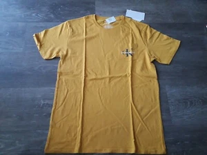NWT Calvin Klein Jeans CK Youth XL TG 18/20 Tee Shirt Gold Yellow Pocket Logo - Picture 1 of 5
