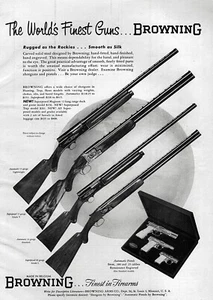 1954 Browning überlagerte & automatische Schrotflinte Originaldruck Anzeige - Bild 1 von 1