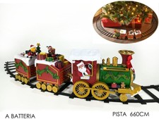 Trenino natalizio musicale treno sotto albero di Natale Ø cm 137 Babbo - Rotex