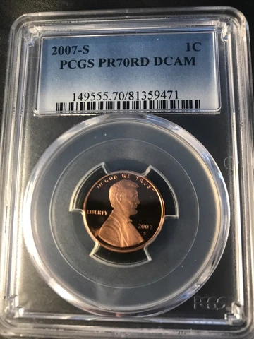 2007 S 1C Penny Cent PCGS PR70DCAM blue label Cover