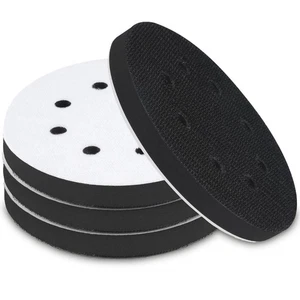 4er Pack 5 Zoll 8 Löcher Schaumstoff Schleifpads, weiche Dichte Schnittstellenpad, Haken und Lo - Bild 1 von 6