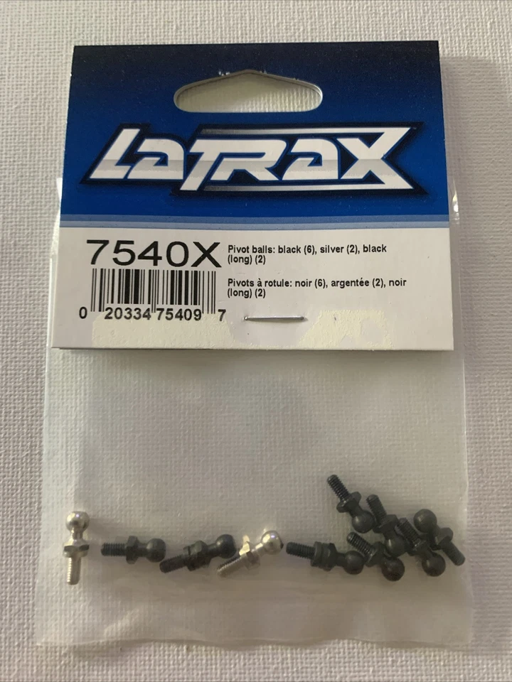 Traxxas Pivot balls: Black (6) Silver (2) Black (Long) (2) 7540X NEW - Image 1 of 3