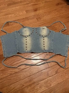 Women’s Denim Corset Top Size S - Picture 1 of 3